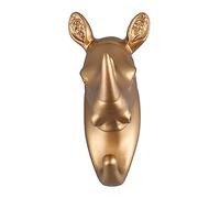 Haofy Gancio da Parete con Animali in Resina Rustica con Corna Rimovibili - Porta Asciugamano con Struttura 3D Resistente, Portagioielli, per Casa, Ingresso, Bagno, Dormitorio, Confezione da 2 (#6)