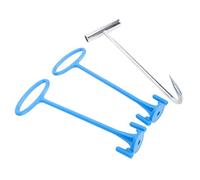 Haofy Gancio per Cestello per Skimmer per Piscina, Maniglia Universale per Cestello per Filtro per Piscina da 2 Pezzi con Gancio a T in Acciaio Inossidabile, Maniglia in Plastica con Montaggio a Vite,