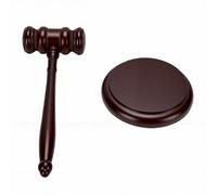 Haofy Gavel in Faggio con Base Silenziatrice (Martello con Base) | Martello Giudiziario Professionale da 9,84 Pollici, Movimento di Oscillazione Bilanciato per Processi Civili e Penali,
