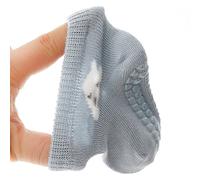 Haofy Ginocchiere per Bambini Calzini Set Protezioni per Ginocchia Striscianti in Cotone Morbido con Punti di Presa Antiscivolo Blu L da 2 a 4 Anni per Bambini Che Imparano a Camminare Gattonando in