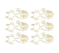 Haofy Graffette Dorate 100 Pezzi in Metallo Che Non Sbiadisce per Ufficio, Casa, Scuola - Mini Graffette in Oro Rosa, Confezione Sfusa, Organizzazione di Documenti, Forniture Artigianali (Gatto)