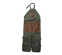 Haofy Grembiule da Giardino Impermeabile GardenPro con 6 Tasche, Design Lungo Regolabile, Tessuto Oxford 600D, per Giardinaggio, Cura del Prato, Potatura (Verde con tasche marroni)