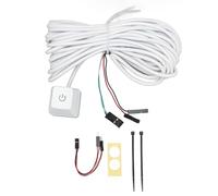 Haofy Interruttore del Computer Desktop, Interruttore di Alimentazione del PC Meccanico Forte ABS Retroilluminato Cavo Lungo Supportato Colore Bianco Interruttore Blu per Desktop (Luce