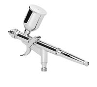 Haofy Kit Aerografo Professionale Set di Pennelli Ad Aria a Doppia Azione da 0,5 Mm per Modello di Auto Pittura Fai-da-te Trucco Nail Art Decorazione di Torte, Metallo/ (multicolore #-1)