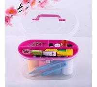 Haofy Kit da Cucito 10 Pezzi, Kit per Progetti di Cucito Set Completo con Aghi, Filo, Accessori per e Progetti Fai-da-te da 10 Pezzi, Scatola di Plastica Trasparente, di Alta qualità (Rosa rossa)