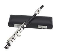 Haofy Kit Piccolo, Piccolo Do Placcato Argento con Design Staccabile, Flauto a 16 Fori, Bocchino Quadrato, Set di Strumenti per la Pulizia, per Studenti Principianti Orchestra di Banda (BLACK)