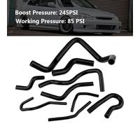 Haofy Kit Tubo Radiatore in Silicone da 9 Pezzi per EG EK Integra D15 D16 SOHC Spessore 4,5 Mm con Resistenza Alla Temperatura da -65 °F a 500 °F per la Guida Quotidiana, Messa a Punto delle (BLACK)