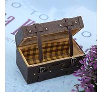 Haofy La Valigia in Miniatura in Scala 1:12, l'incantevole Accessorio per Casa delle Bambole in Stoffa e Legno Ispira La Narrazione Creativa, Perfetta per i Set da Gioco in Scala 1:12, Si Adatta