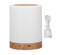 Haofy Lampada da Comodino a LED con Sensore Tattile, Luce Notturna RGB con Venature del Legno Regolabile, Luce Notturna a Sfioramento Portatile per la Casa
