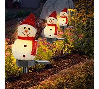 Haofy Lampada Solare a LED con Pupazzo di da Giardino a Risparmio Energetico per la Decorazione del Cortile, Lampada da Prato Natalizia Impermeabile per Percorsi All'aperto, Luce con Pupazzo di da