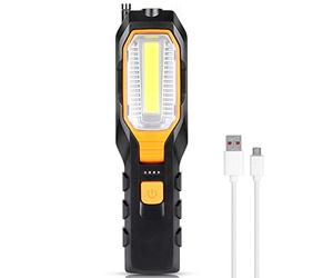 Haofy LED Work Light, luce di ispezione COB ricaricabile con 4 modalit¨¤ Super Bright Worklight, Portable Handheld USB Torcia flashlight Lampada di lavoro magnetica girevole con magnete e gancio