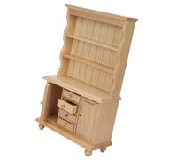 Haofy Libreria per Casa delle Bambole, Mobili in Miniatura in Legno in Scala 1:12, Scaffale per Giocattoli a Tre Strati per la Decorazione del Giardino delle Fate dei Bambini (Colore del legno)