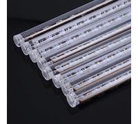 Haofy Luci a LED per Tubi a Pioggia di Meteoriti 144 LED 30 Cm 8 Pezzi Set Lampade a Corda Che Cadono Luminose Decorazioni con Meraviglioso Effetto Scintillante per (BLUE)