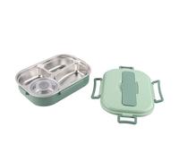 Haofy Lunch Box a 4 Griglie, Box Portatile in Acciaio Inossidabile 304 con Cucchiaio e Bacchette, Ideale per Adulti e Studenti, Dimensioni 10,2 X 7,3 X 3,1 Pollici (Portapranzo a quattro scomparti