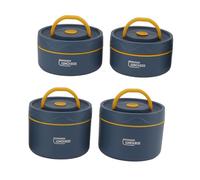 Haofy Lunch Box Coibentato in Acciaio Inossidabile 1.5QT Box Impilabile e a Tenuta Stagna per Spostamenti in Ufficio, Escursioni, Uso Singolo, Adatto Al Microonde (4 Cassette Coibentate)
