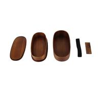Haofy Lunch Box Contenitore per Alimenti in Legno con Divisorio 19 X 10 X 9,5 Cm Contenitore per Pasti Portatile a Doppio Strato per Studenti e Lavoratori per Uso in in Ufficio e Scuola (Scatola per