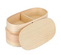 Haofy Lunch Box Contenitore per Alimenti in Legno con Divisorio 19 X 10 X 9,5 Cm Contenitore per Pasti Portatile a Doppio Strato per Studenti e Lavoratori per Uso in in Ufficio e Scuola (Scatola da