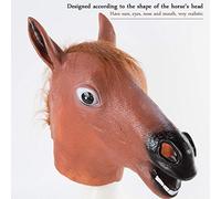 Haofy Maschera Testa di Cavallo in Lattice, Divertente Maschera per Costume da Animale a Testa Intera, da Cavallo Marrone Realistica per Halloween, Carnevale e Feste (BROWN)