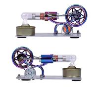 Haofy MINI MODELLO MODELLO DI MOTORE STELLING con Lampadina a LED - Strumento DI Esperimento DI Scienze Educative per Insegnanti e Studenti - Base in Lega DI Zinco (multicolore)