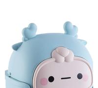 Haofy Mini Pattumiera da Scrivania con Coperchio, Cestino per Rifiuti in Plastica per Ufficio, Camera da Letto, Bagno, Auto, Dimensioni Compatte 310 G (Piccolo alce azzurro)