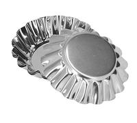 Haofy Mini Stampi per Crostate di Uova, Set da 12 Pezzi in Acciaio Inossidabile con Bordo Arrotolato per la Cottura Al Forno - Teglia per Cupcake a Rilascio Facile per Riunioni di Famiglia in