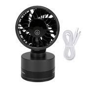 Haofy Mini Ventilatore da Tavolo con Ventosa 6 velocità Tipo C Ricaricabile (BLACK)