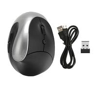 Haofy Mouse Verticale Wireless, Connessione Wireless a 2,4 GHz, Plug And Play, Mouse Wireless a 6 Pulsanti per Ufficio (Grey)