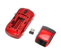 Haofy Mouse Wireless, Sensore Ottico da 1600 DPI a Forma di Auto da Corsa, Mouse per Computer, modalità di Sospensione Automatica per Computer PC (Rosso)