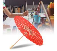 Haofy Ombrello di Carta Fai-da-Te per Bambini Che Dipinge e Disegna, Altezza 29,5 Cm, Materiale in Legno e Carta, Divertente attività Genitore-Figlio (Rosso)