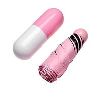 Haofy Ombrello Mini Capsula Rosa Resistente Ai Raggi con Scatola per Capsule in ABS Opzione Regalo Premium da 20,1 Pollici per Gite Aziendali