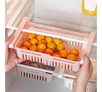 Haofy Organizzatore per Cassetti del Frigorifero, Materiale PP Resistente, Contenitore Salvaspazio Retrattile per Uso in e Bagno, Misura 8,1x6,5x3,0 Pollici (Cachi 20,5*16,4*7,6)