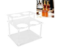 Haofy Organizzatore per Sciroppo di caffè in Acrilico Supporto per Bottiglia di Sciroppo a 2 Livelli Espositore per capacità di 4 Bottiglie per Scaffale per Condimenti da Bancone della
