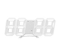 Haofy Orologio da Parete a LED 3D da 9,7 Pollici con Display della Temperatura 12/24 Ore - Sveglia Digitale Dimmerabile Alimentata Tramite USB per Soggiorno, Ufficio, Camera da Letto (parola blu)