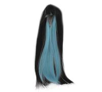 Haofy Parrucche Lunghe Diritte in Fibra Ad Alta Temperatura per Bambole Snodate da 1/4 con Frangia Parrucca di Ricambio per Bambola Morbida Bicolore (#1)