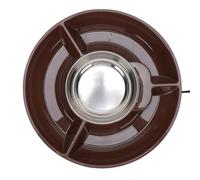 Haofy Pentola di Fonduta in Acciaio Inossidabile per Melting Al Cioccolato Elettrico per Immergere le Fragole Decorative a Pioviggine con 6 Forche in Codice a Colori Incluse Ideali (Plug 220v)