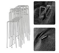 Haofy Picchetti di Copertura Zincati per Giardino Paesaggistico, 10 Cm, 100 Pezzi, Resistenti, a Forma di U, Picchetti, Perni di Ancoraggio a Terra Antiruggine, per Fissare la Bar
