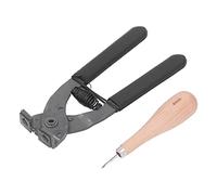 Haofy Pinza per Pelletteria, Acciaio Al Carbonio, Due Denti da 4 Mm, Funzionamento Silenzioso con Punteruolo a Rombo