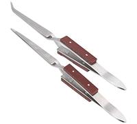 Haofy Pinzette Autobloccanti da 2 Pezzi, Strumento di Saldatura con Bloccaggio a Punta Curva in Acciaio Inossidabile per Gioielli e Progetti Artigianali Fai-da-te