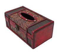 Haofy Porta Fazzoletti in Legno di Grande capacità per 2-3 Rotoli - Texture Vintage Anticata Adatto per Organizer da Scrivania in Cucina, Bagno e Soggiorno