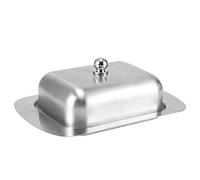 Haofy Portaburro in Acciaio Inossidabile, Contenitore Coibentato per Conservare Formaggio e Pane con Coperchio, Ideale per o Tavolo da Pranzo
