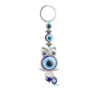 Haofy Portachiavi Blu Malvalve Owle Cleychain in Vetro Turco Fascino di Protezione da Amuleto per Chiavi con Zaino Decorazioni per la Casa di Buona Fortuna per Donne uomini.