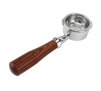 Haofy Portafilter a Doppio Orecchio, Senza Fondo con Manico Senza Fondo in Acciaio Inossidabile per Classico, Cesto Al Filtro del caffè Che Migliora il Sapore di caffè per il Classico del Bambino,