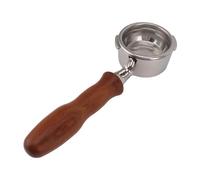 Haofy Portalisti per Pavimenti in Acciaio Inossidabile da 58 Mm con Doppio Design Auricolare per Macchina da caffè Portafilter del caffè a Manico in Legno per il Classico Italiano (Stile 3)