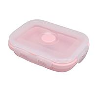 Haofy Portapranzo Pieghevole in Silicone, Contenitore per Alimenti Adatto Al Microonde, Portapranzo Portatile Leggero per Ufficio e Scuola (PINK)