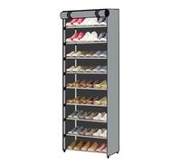 Haofy Portascarpe a 10 Livelli con Copertura Antipolvere Organizzatore per Scarpe da Ingresso in Acciaio e Tessuto per Mobile Porta, Ingresso, Corridoio