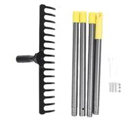 Haofy Rastrellino da Giardino 17 Denti in Acciaio per il Detastimento di Diserbo da 64,9 "a Prova di Metallo Rastrello Pesante Rastrello per la Preparazione del Suolo Ghiaia Che