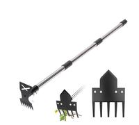 Haofy Rastrello in Lega di Alluminio Giardino da Giardino Pesante con Manuale Lungo (45 ") Strumento Manuale di Bestiame per Denti di Leoni, Coltivazione del Suolo di Roots per Gli