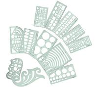 Haofy Rigno Leggero e Resistente Chiaro e Resistente Impostato con Numeri di Scala Che Disegnano Modelli per il Cucito, la Costruzione, con Sovrani da 12 Pezzi per l'architettura e le Curve