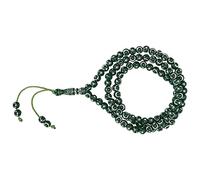 Haofy Rosario Musulmano, Perline di Preghiera Islamiche da 99 Grani con Incisione della Stella della Luna, Strumento di Culto in Resina Dorata per la Pratica Religiosa, Tasbih da 19,3 (GREEN)