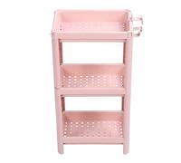 Haofy Scaffale per Bagno Scaffale per Scaffali Angolari Autoportanti Durevoli Multistrato per Soggiorno Ufficio Plastica Rosa (3 strati)